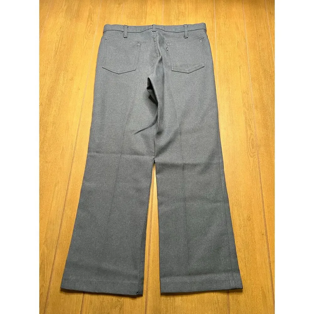 Levi’s Sta-Prest Pants Mens 34x38 Gray Polyester Vintage USA Bootcut ( Tag 35x32